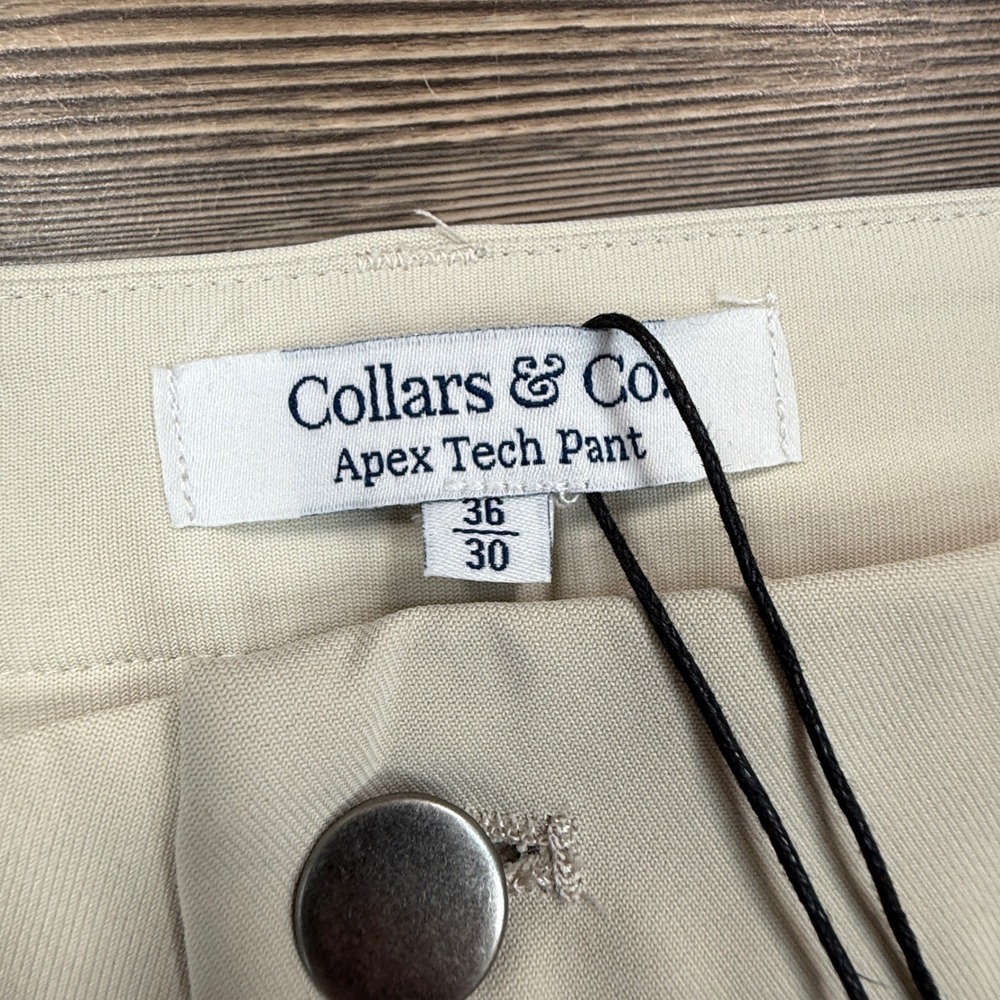 Collars & Co Mens Size 36x30 Apex Tech Pant Ivory 4-Way Stretch Tailored Fit NWT - Picture 5 of 9